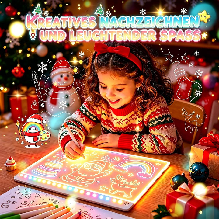EUCOCO LED Zeichenbrett für Kinder, Geschenk Mädchen Junge 2 3 4 5 6 7 8 Jahre Kinder Spielzeug ab 2