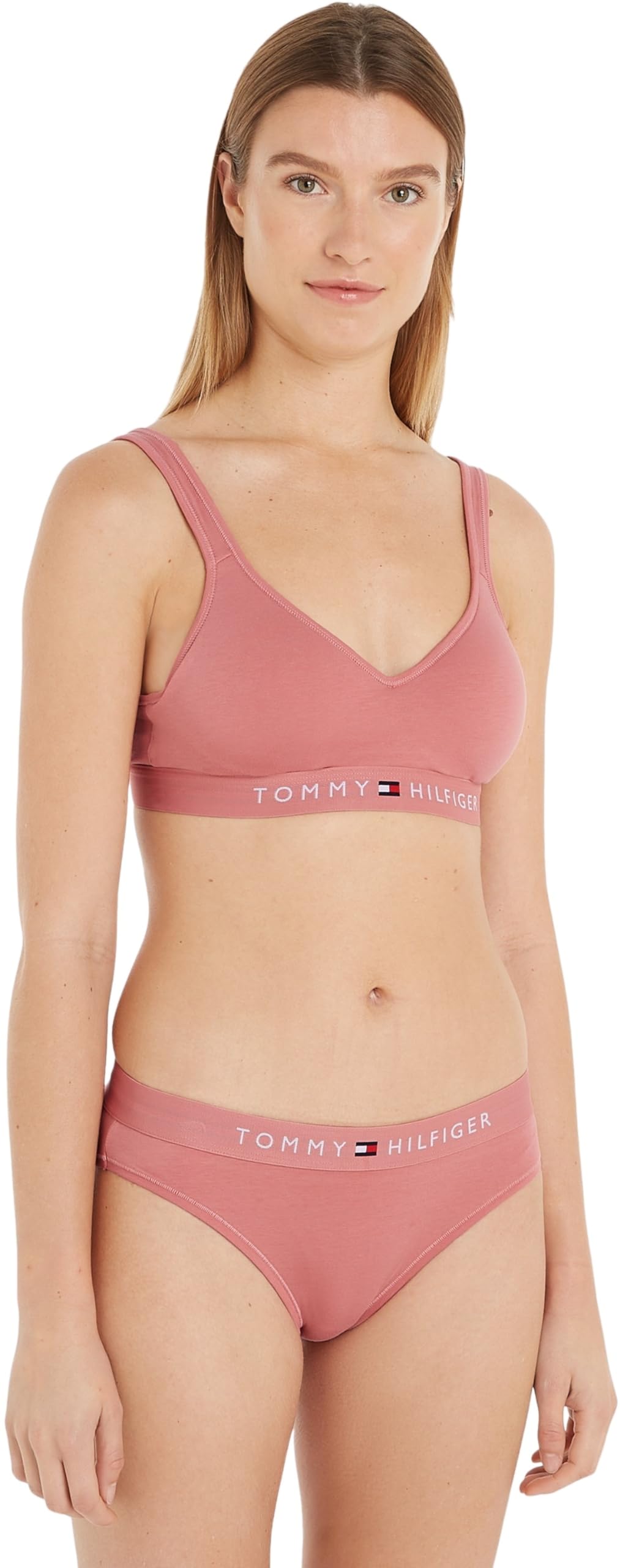 Tommy Hilfiger Damen Bralette Lift Stretch 3XL Grosse Grössen Rosa (Teaberry Blossom), 3XL Grosse Gr