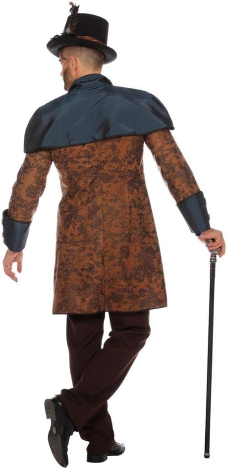shoperama Steampunk Herren Anzug Braun/Blau Gehrock Hose Kostüm viktorianisch hochwertig Mantel Jack