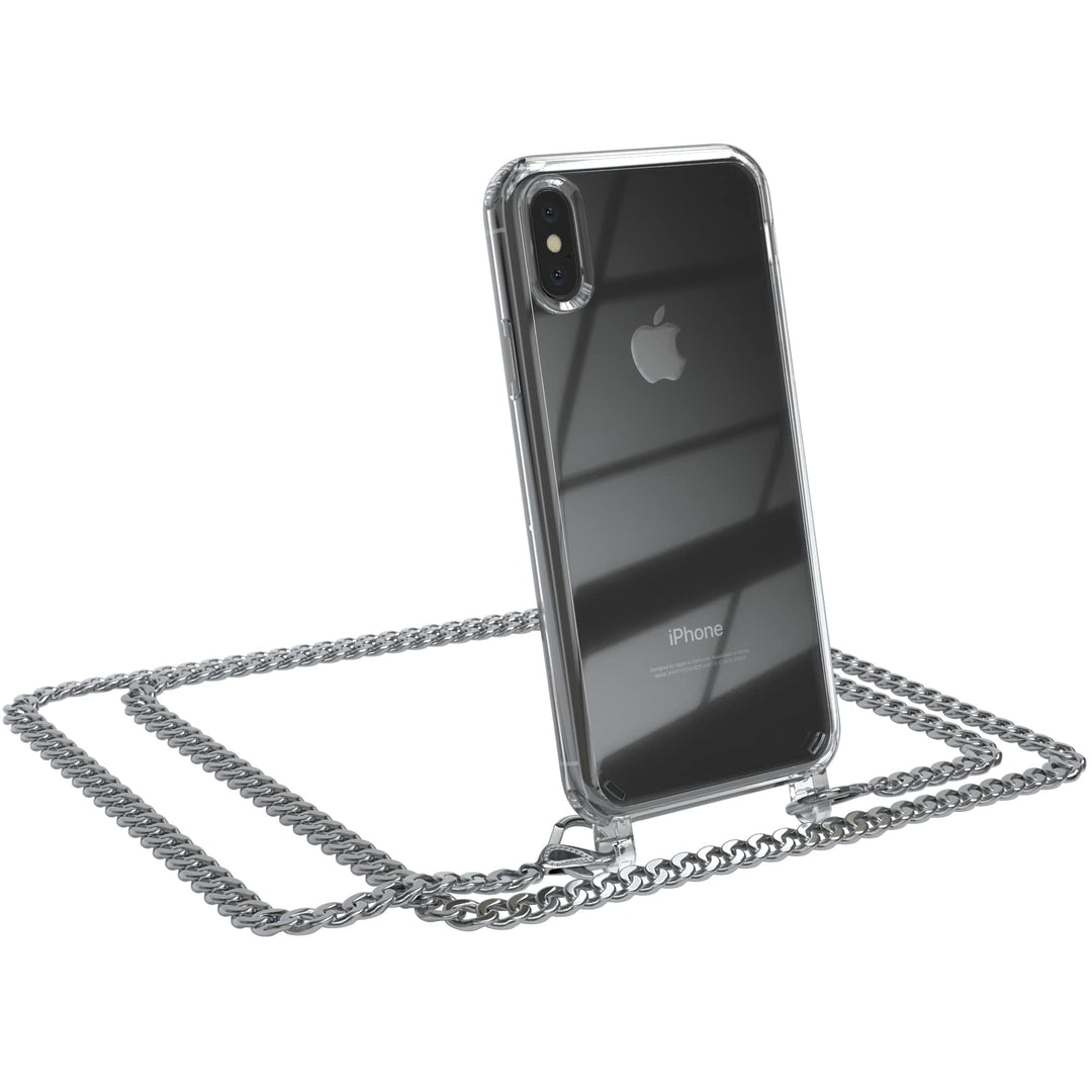 EAZY CASE Handykette kompatibel mit iPhone XS Max Handyhülle mit Metall Umhängeband und Ersatz Korde