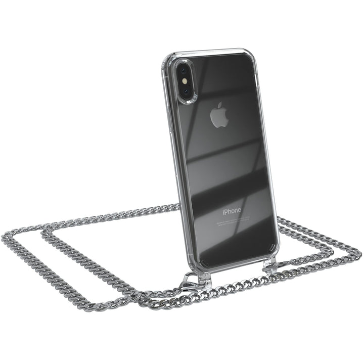 EAZY CASE Handykette kompatibel mit iPhone XS Max Handyhülle mit Metall Umhängeband und Ersatz Korde
