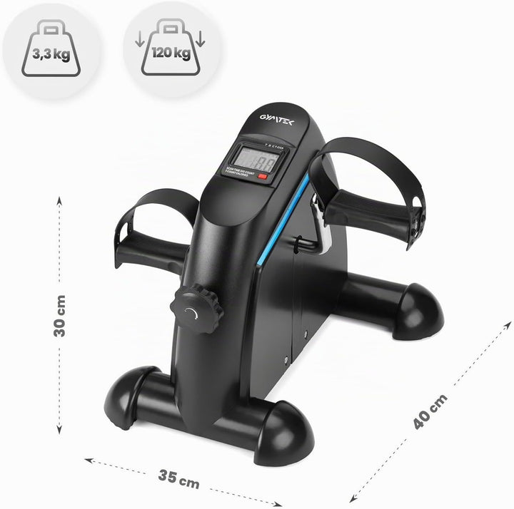 Gymtek Pedaltrainer, Mini-Heimtrainer - LCD-Bildschirm - Einstellbarer Widerstand - Mini-Bike - bis