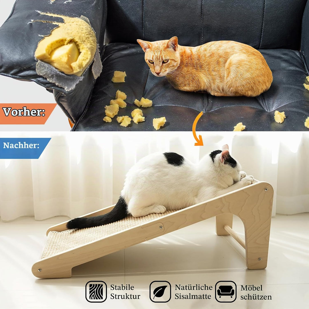 PETKARAY Kratzbrett Katzen, Sisal-Katzenkratzbaum, L-förmiger Katzenkratzbaum für Hauskatzen, Wandmö