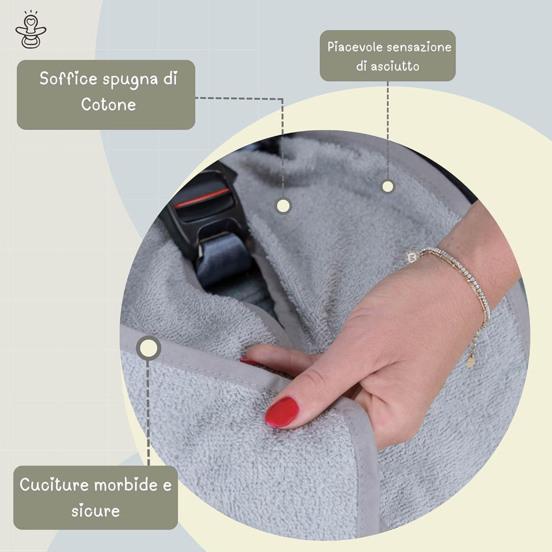 baby idea Autositzbezug 9/36 und 15/36 kg aus 100% doppeltem Baumwollschwamm, Farbe Beige Beige, Bei