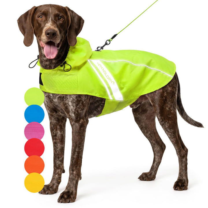 VIVAGLORY Hunderegenmantel Wetoff Regenmantel Hund, XL, Neongelb XL (Brustumfang 76.2-86.4cm) Neonge