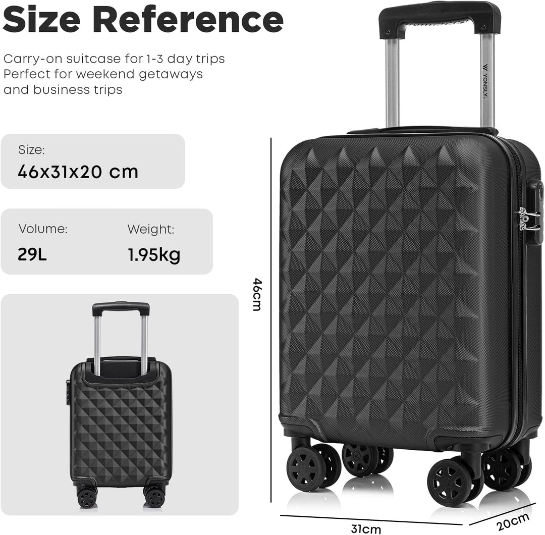 Reisekoffer Suitcase, Erweiterbarer Hartschalenkoffer Trolley mit TSA-Schloss und hochwertigem YKK-R