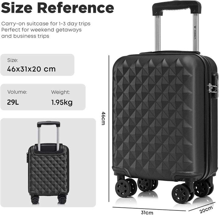 Reisekoffer Suitcase, Erweiterbarer Hartschalenkoffer Trolley mit TSA-Schloss und hochwertigem YKK-R