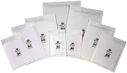 Jiffy Airkraft Versandtaschen für Bücher (Grösse 5, 260 x 345 mm), 50 Stück weiss, weiss