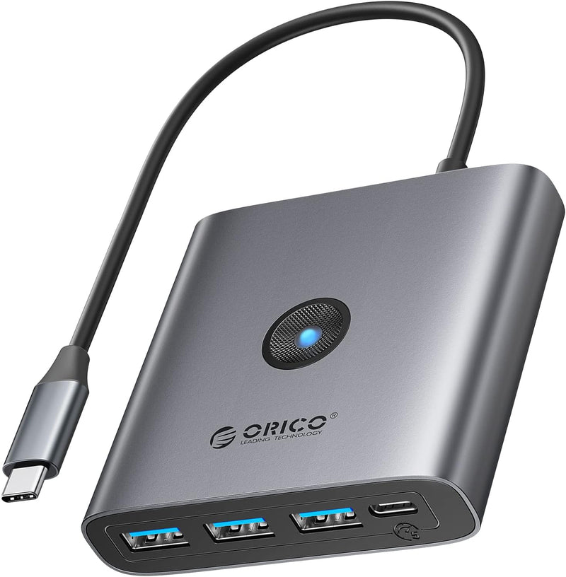 Docking Station, ORICO 6 in 1 USB Hub, USB 3.0 Splitter mit 3 USB-A 3.0(5Gbps), 1 USB-C 3.0(5Gbps),