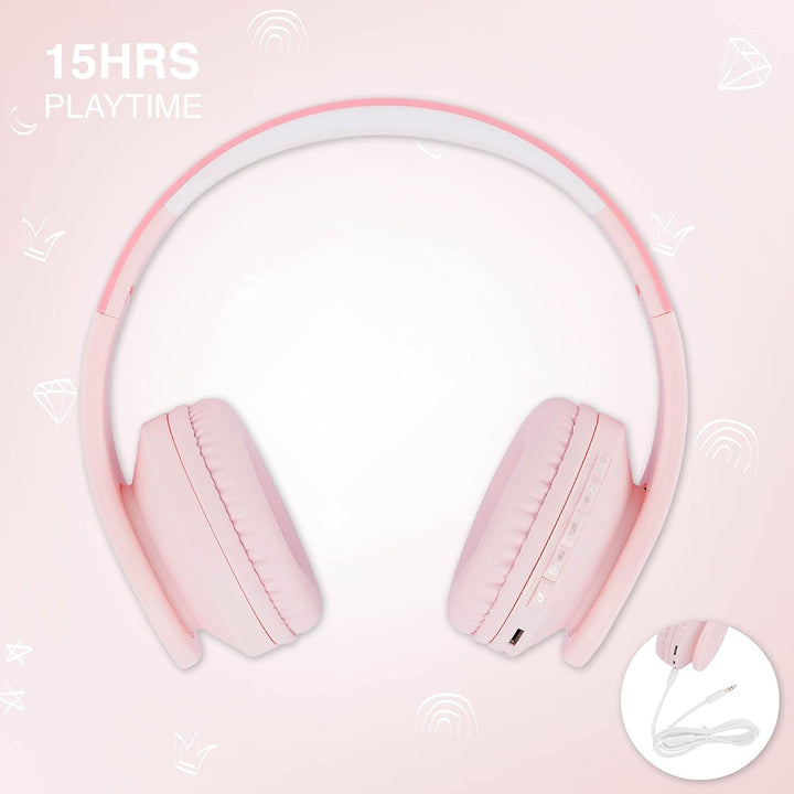 PowerLocus Bluetooth Kopfhörer Kinder, Kinderkopfhörer Over-Ear mit 85dB Lautstärkebegrenzung, Faltb