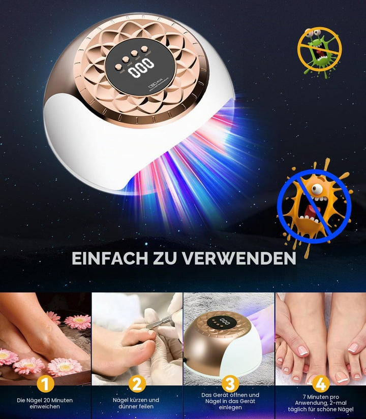 2025 Upgrade Nagelpil Lasergerä【Verwendung für Mehrere Fingernägel und Zehennägel - 3/5/7/10min】Nage