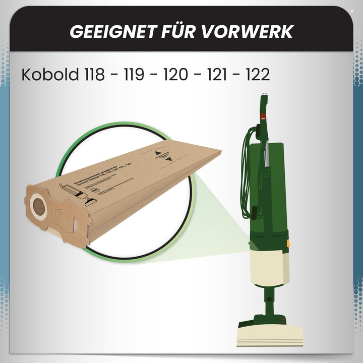 20 DISBA Staubsaugerbeutel geeignet für Vorwerk Kobold 118, 119, 120, 121, 122 Staubsauger, Beutel V