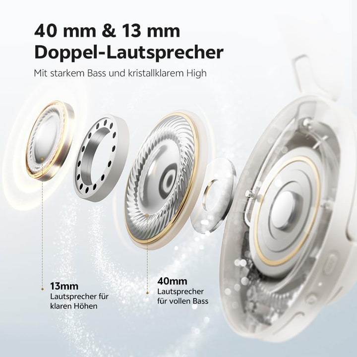 QCY H3S Over Ear Bluetooth Kopfhörer,Hybrid Aktive Noise Cancelling,Hi-Res Audio,LDAC,ultraleichtem