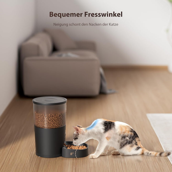 IMIPAW Futterautomat Katze, Katzenfutter Automat mit Programmierbarem Timer, Einfache Bedienung, 1-6