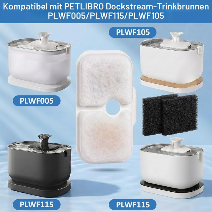 52 Stück Katzenbrunnen Filter für Petlibro Dockstream Trinkbrunnen PLWF005 / PLWF105 / PLWF115, 26 F