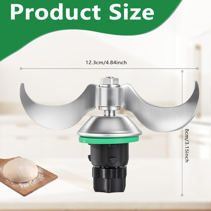 Edelstahl Teigmesser für Vorwerk Thermomix TM6 / TM5, Präzises Mixmesser Ersatzteil, Kein Teigrückst
