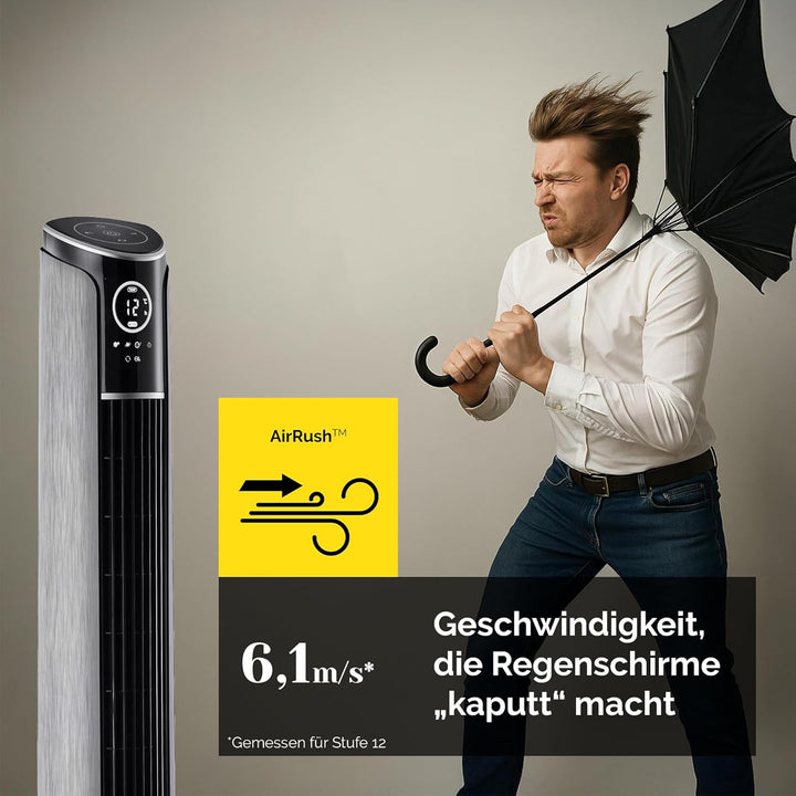 YOER 29dB Leiser Turmventilator, Ionisator, 10 m Reichweite, Neigungswinkeleinstellung, 12 Geschwind