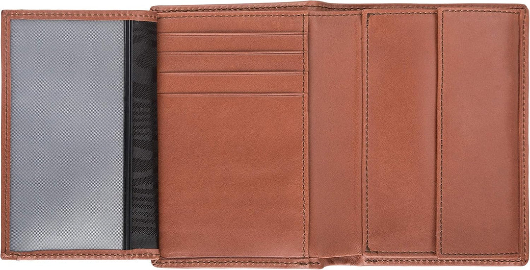 Sebastian Sturm Geldbörse Paul | Echtes Holz und Leder in Braun | Portemonnaie Brieftasche Geldbeute