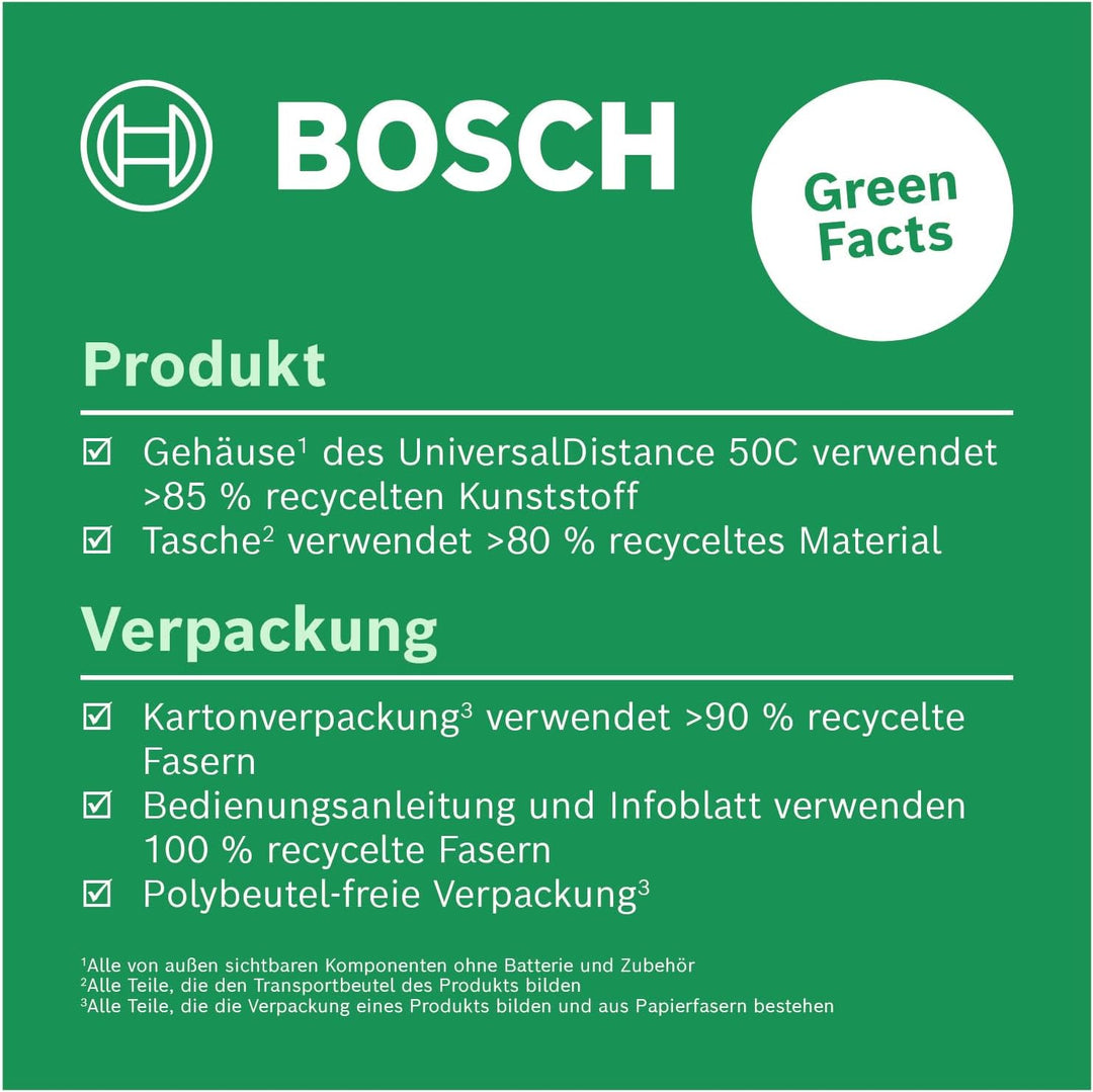 Bosch Laserentfernungsmesser UniversalDistance 50 C (Distanz bis 40m präzise messen, Bluetooth-Konne