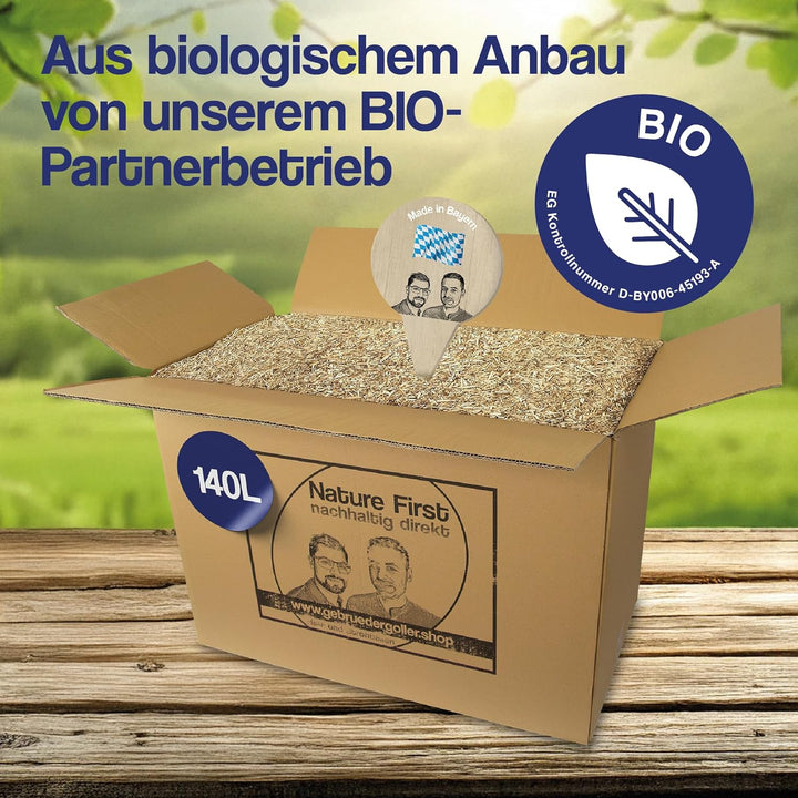 Bio Miscanthus Einstreu grob - Staubarm & Saugstark - Einstreu für Kleintiere wie Kaninchen, Meersch