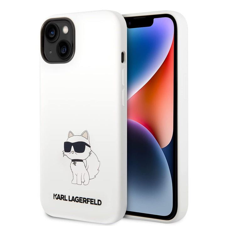 KARL LAGERFELD KLHCP14MSNCHBCH Hülle für iPhone 14 Plus 6,7" hardcase Weiss Silic Schwarz, Schwarz