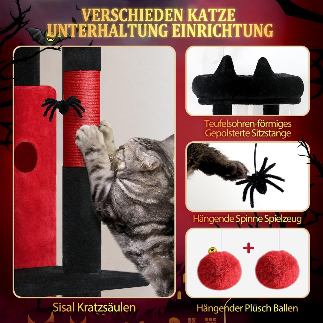 Globlazer FC50 Kratzbaum klein Stabil 127cm für Grosse/Senioren Katze | Katzenbaum mit Grosse Zweist