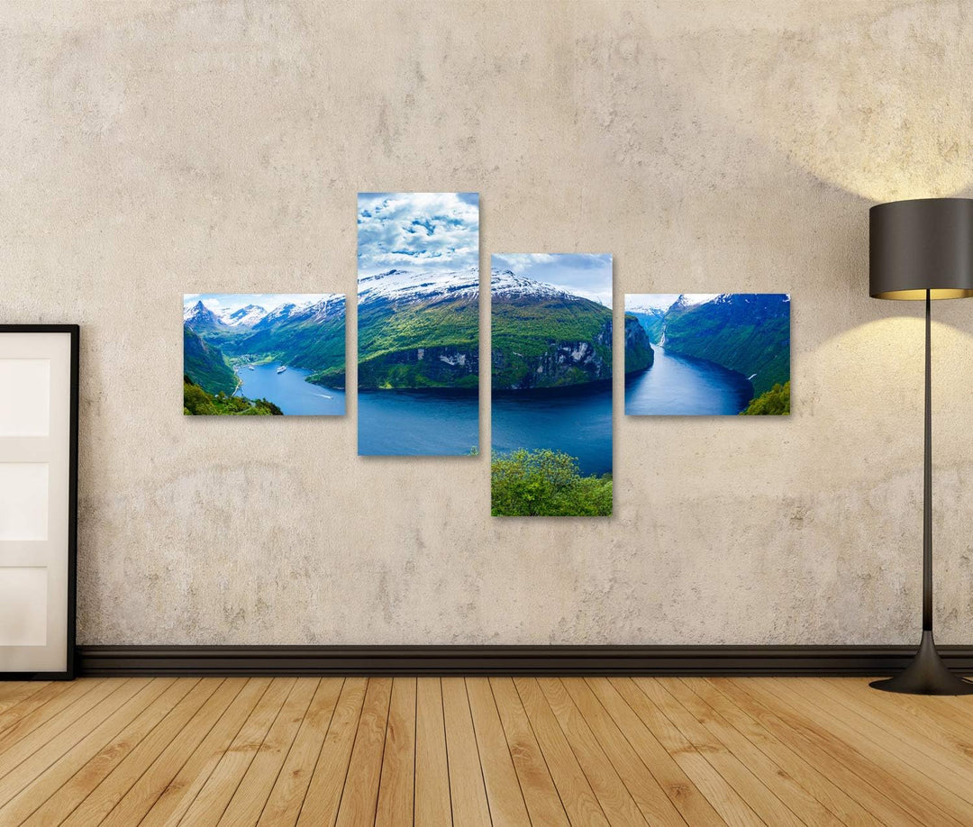 Bild auf Leinwand Geiranger Fjord Schöne Natur Norwegen Wandbild Poster Kunstdruck Bilder Format: 15