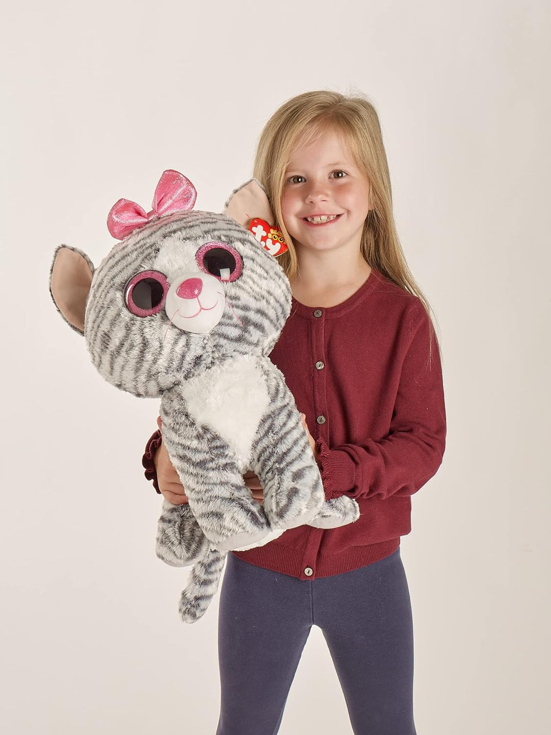 TY Kiki Beanie Boos 36838 Katze MTI Glitzeraugen, Grau Katze Kiki, Katze Kiki