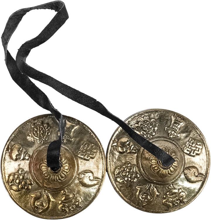 Sarini Tibetische Dingxia-Glocke mit Tasche, 6,5 cm, handgefertigt, Yoga-Glocke, Meditationsglocke,