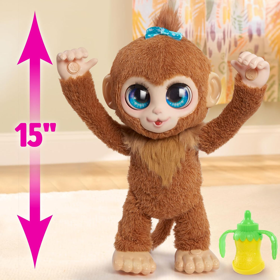 FurReal Peanut, das verspielte Äffchen, interaktives Spielzeug, 38 cm grosser Plüschaffe mit Soundef