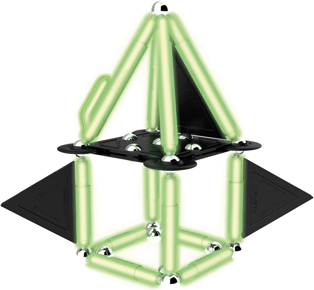 Happy People Supermag GlowStix Magnetisches Konstruktionsspielzeug Magnetische Bausteine Magnetspiel
