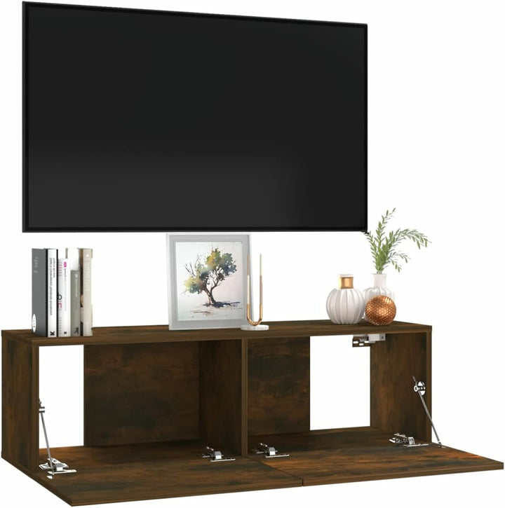 Festnight TV Wandboard Hängend Räuchereiche TV-Wandschrank Lowboard Hangend Hängeschränke Hänge TV B