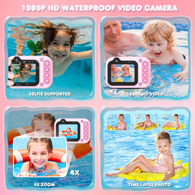 Unterwasserkamera Kinder Kamera Unterwasser Fotoapparat Wasserdicht Digitalkamera 12MP wasserdichte