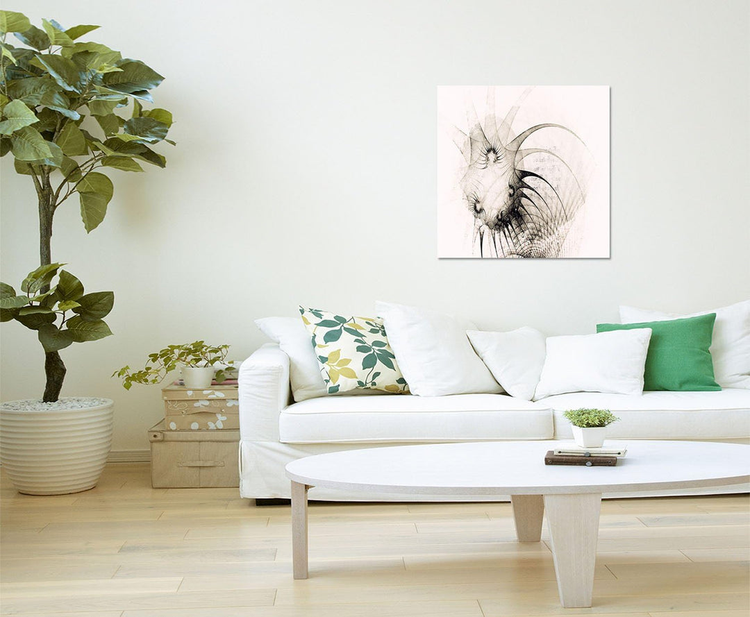 Paul Sinus Art Kunstdruck schwarz weiss Abstrakt499_60x60cm Leinwandbild - Triste Siege -XXL fertig