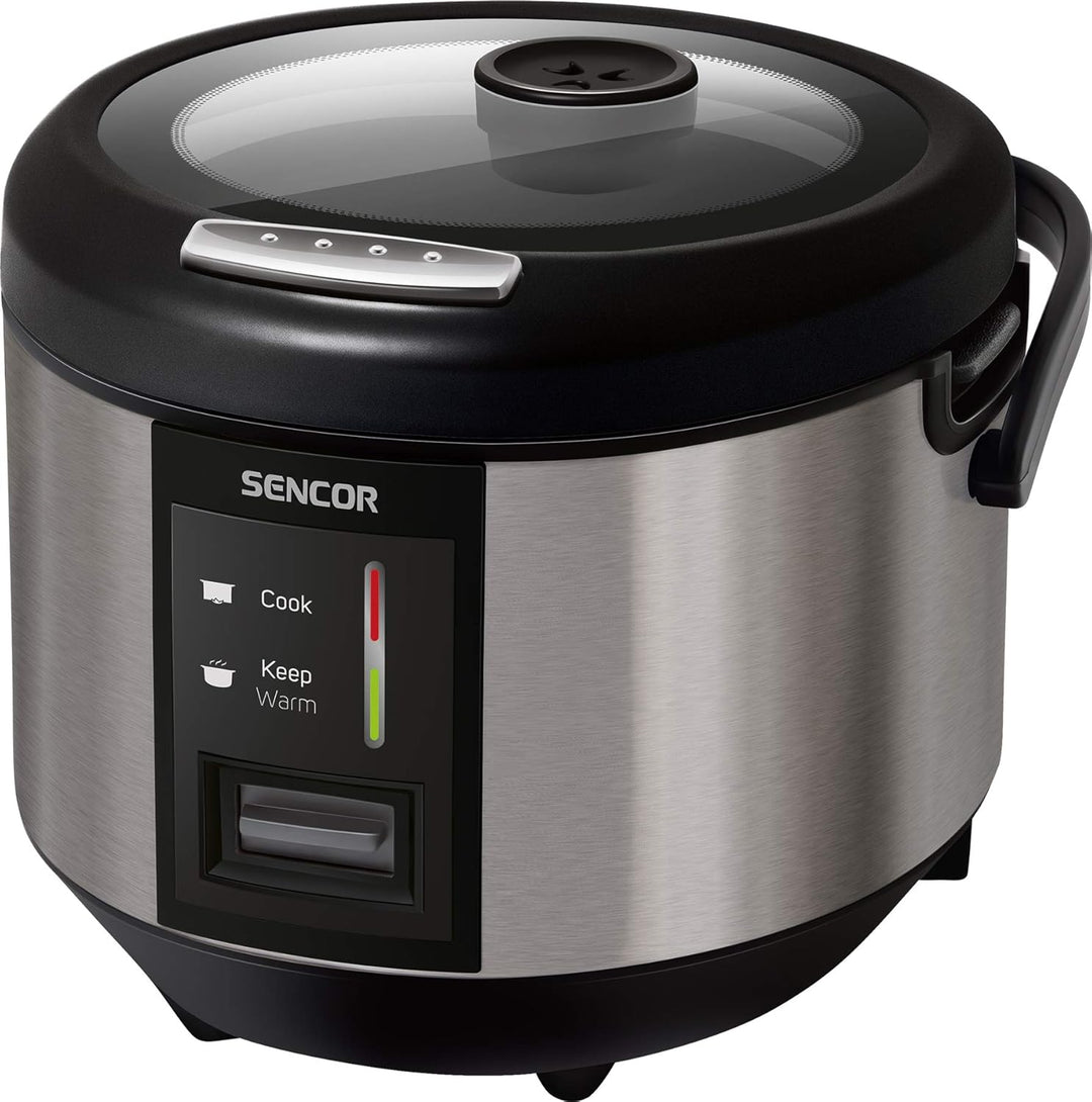 SENCOR SRM 1890SS Reiskocher, Topf zum Kochen von Reis Schwarz, Schwarz