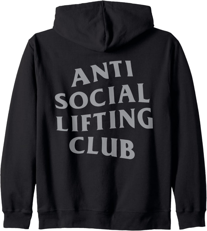 Anti Social Lifting Club: Grau (vorne + hinten) Kapuzenjacke