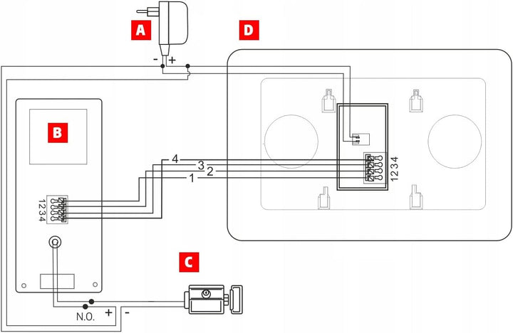 Eura VDP-45A3 Alpha Video-Türsprechanlage Gegensprechanlage, Weiss, 7-Zoll-Farbmonitor, 4 Draht 1 Mo