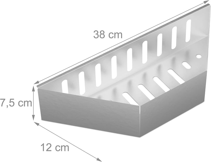 Relaxdays Kohlekorb Kugelgrill, 2er Set, HxBxT: 7,5x38x12 cm, direktes & indirektes Grillen, Stahl,