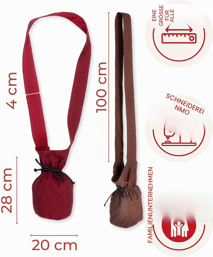 Umhänge -Tasche Klein - Baumwolle/Leinenlook Mittelalter Kleidung Braun, Braun