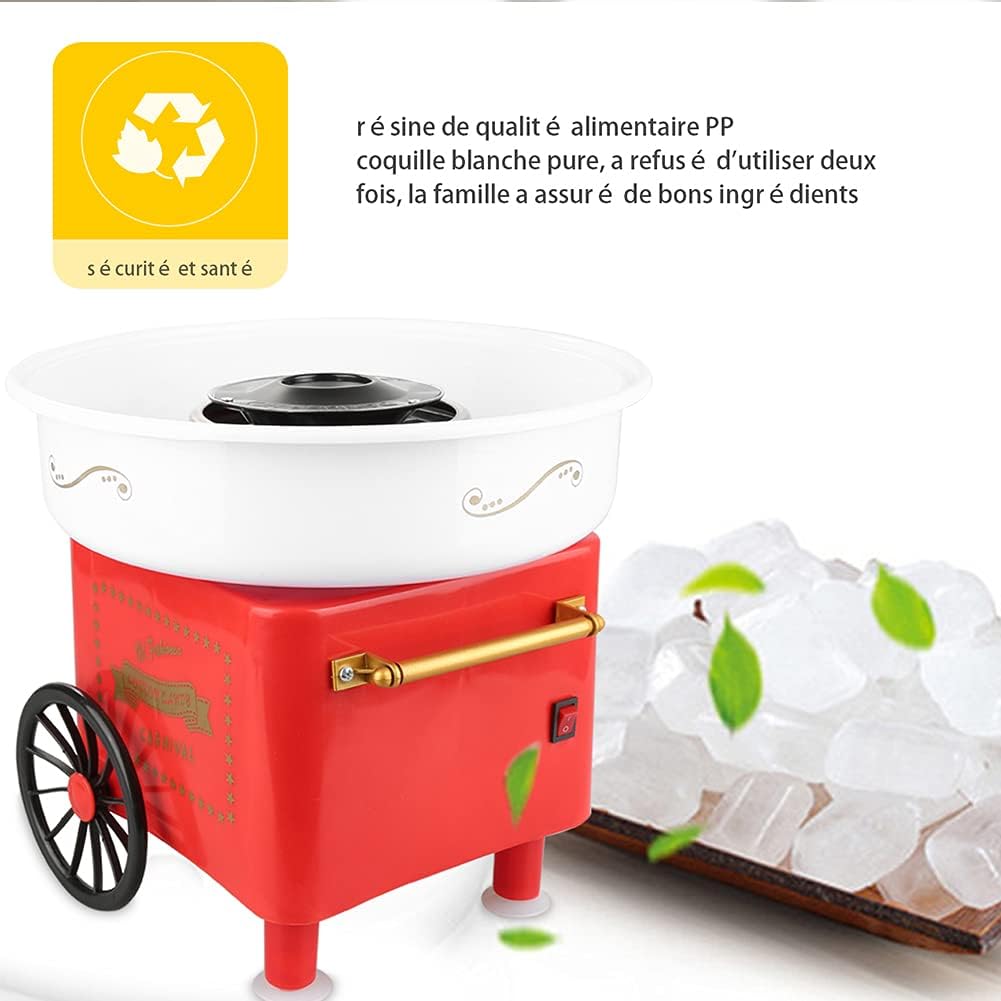 500W Zuckerwattemaschine, Mini Home DIY Süssigkeitenmaschine, 220V Zuckerwattegerät, mit 10 Zuckerwa