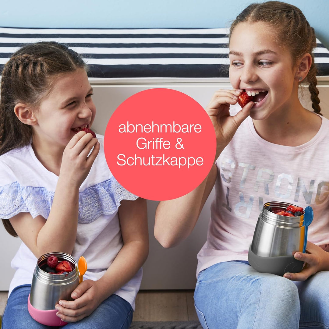 b.box Isolierte Lebensmitteldose mit doppelwandigem Edelstahl und Löffel, Kinder-Lunchbox für heisse