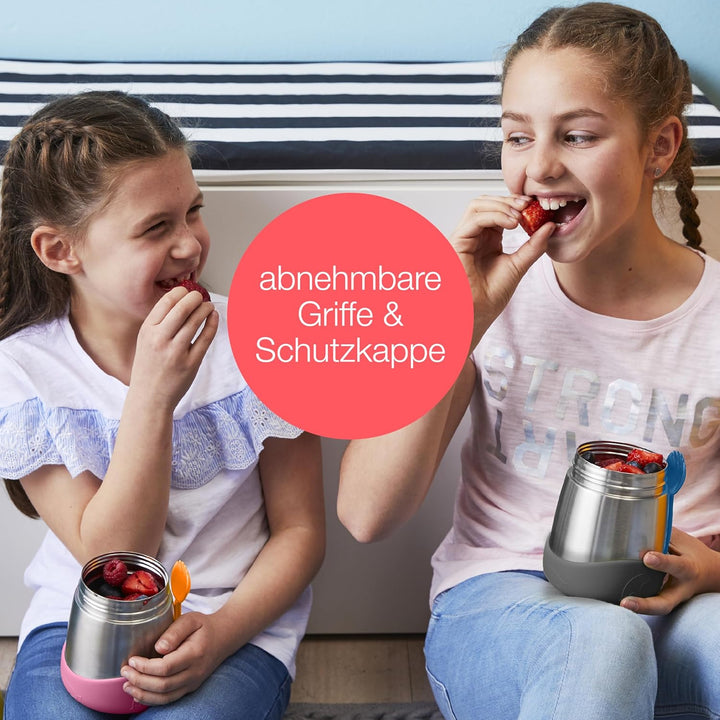b.box Isolierte Lebensmitteldose mit doppelwandigem Edelstahl und Löffel, Kinder-Lunchbox für heisse