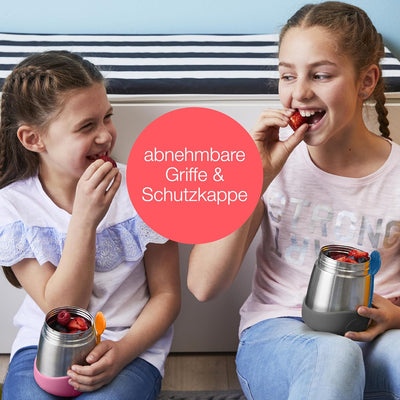 b.box Lunchbox, isoliert, mit abnehmbarem Griff, integrierter Gabel, Ocean Breeze, 1 Stück Blau, Bla