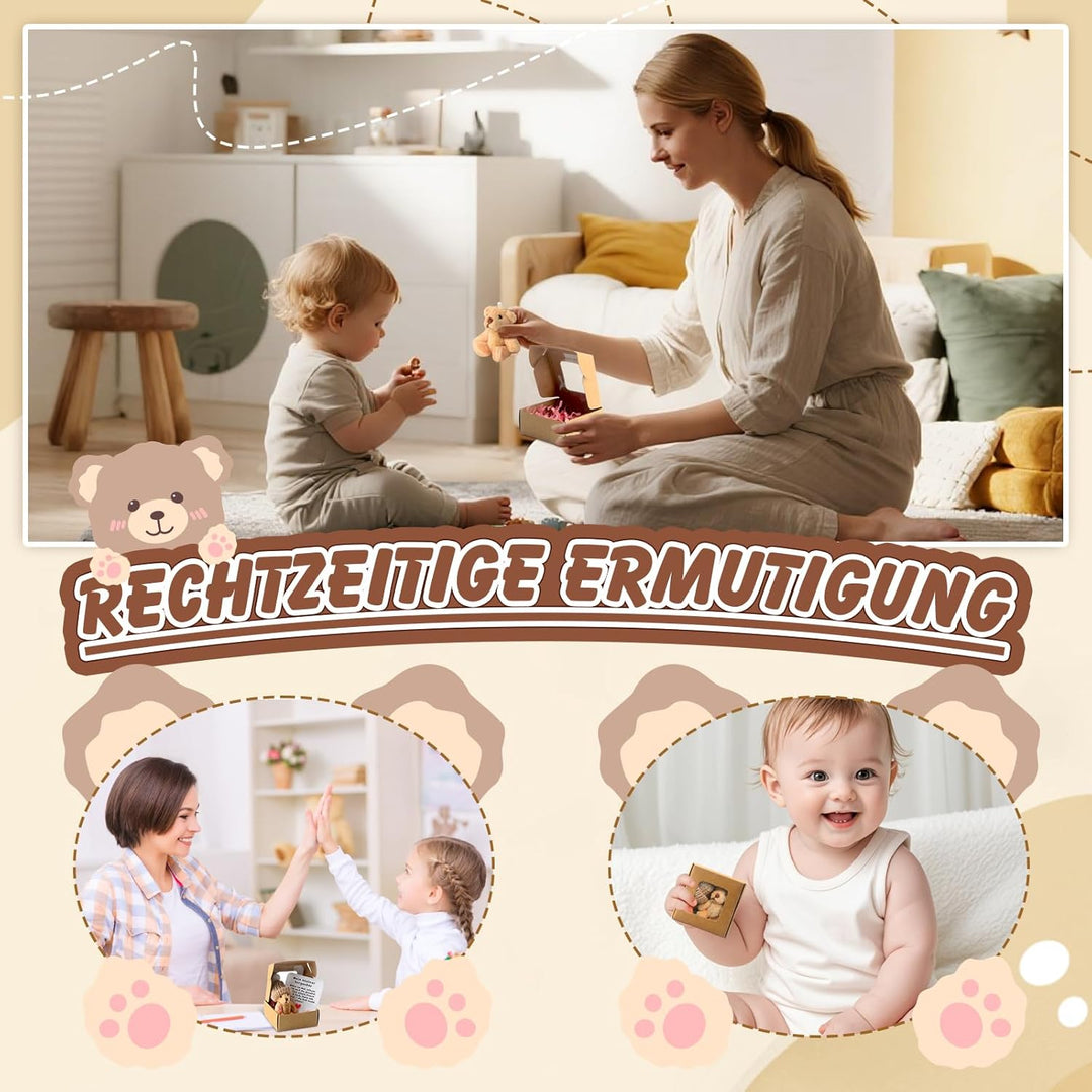 Teddybär Klein Pocket Hug Deutsch Mini Stofftiere Kleiner Teddy Mit Karte & Geschenkbox Klein Positi