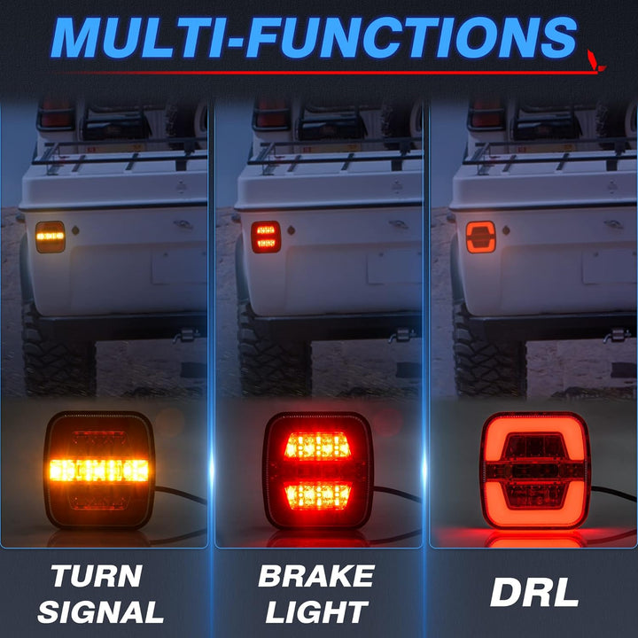 MICTUNING Anhänger Rücklicht-Set Anhängerbeleuchtung 7,5M Kabel mit 2 Steckers Anhänger-Rückleuchte