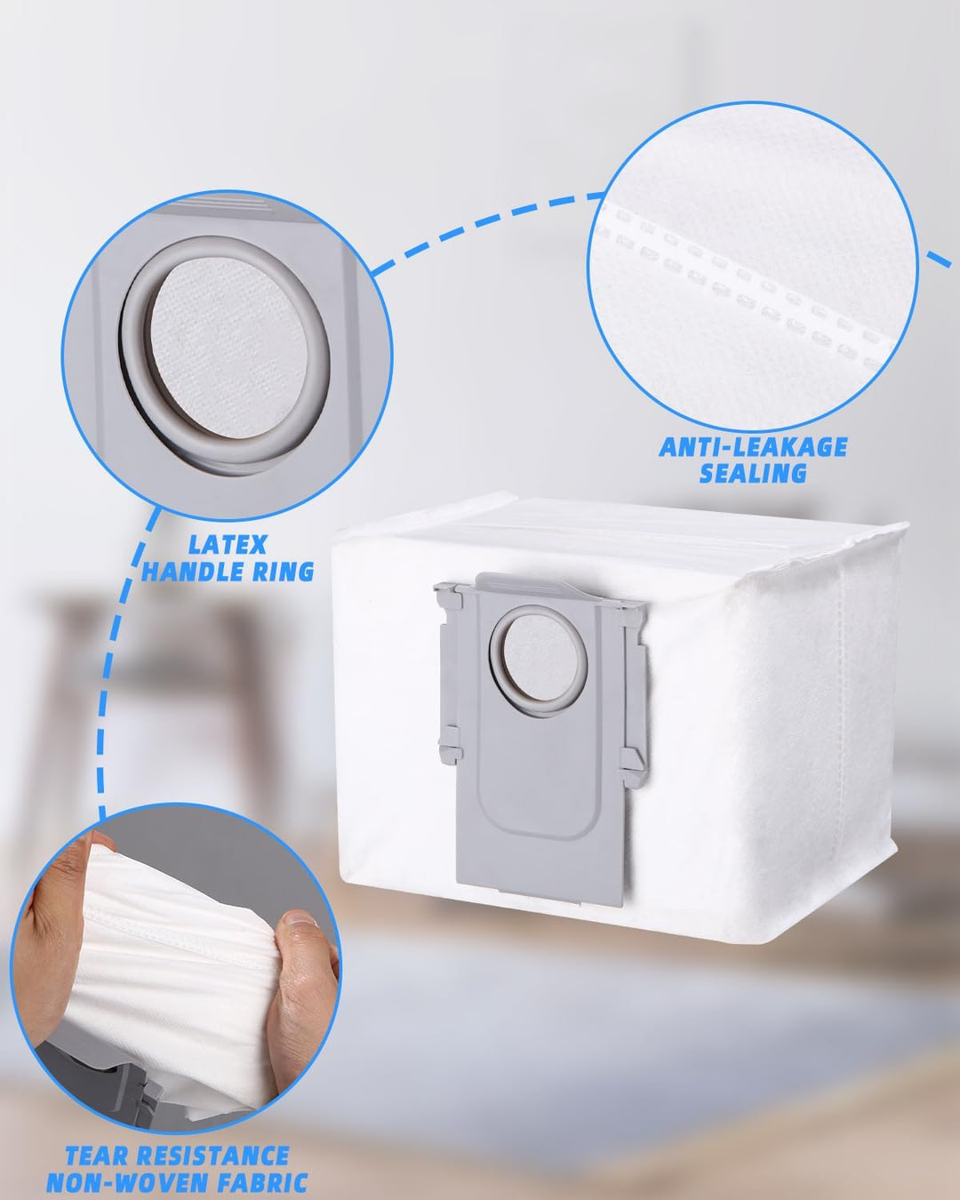 Zubehörset für Roborock Q8 Max+/Q8 Max/Q5 Pro+/Q5 Pro Saugroboter, 2 Hauptbürste, 4 Hepa-Filter, 4 W