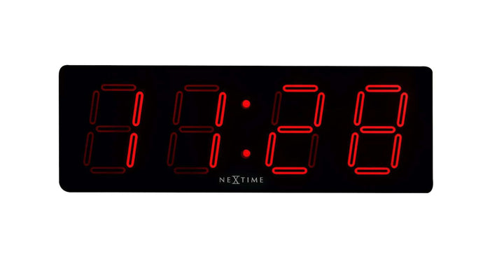 NeXtime NT3059 Big D Wanduhren, Metall und Kunststoff, Schwarz, 51.5 x 18 x 4.5 cm