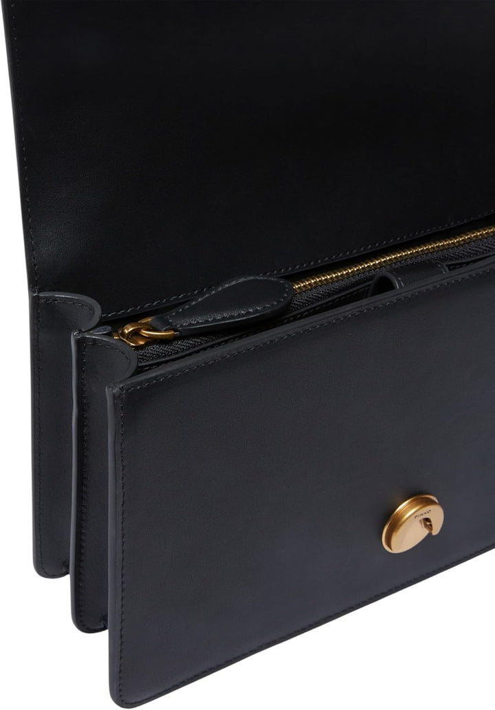 Pinko Damen Love One Classic Dc Kalb Se Tasche Z99q_schwarz-antique Gold, Z99q_schwarz-antique Gold
