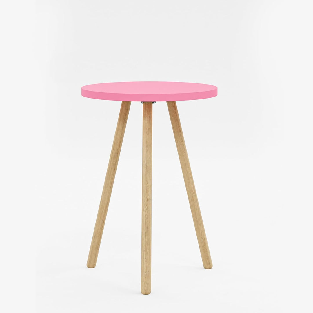 Beistelltisch Rund Rosa Dreibein Holzbeine Ø34x45cm Sofatisch Couchtisch Nachttisch Wohnzimmer Skand