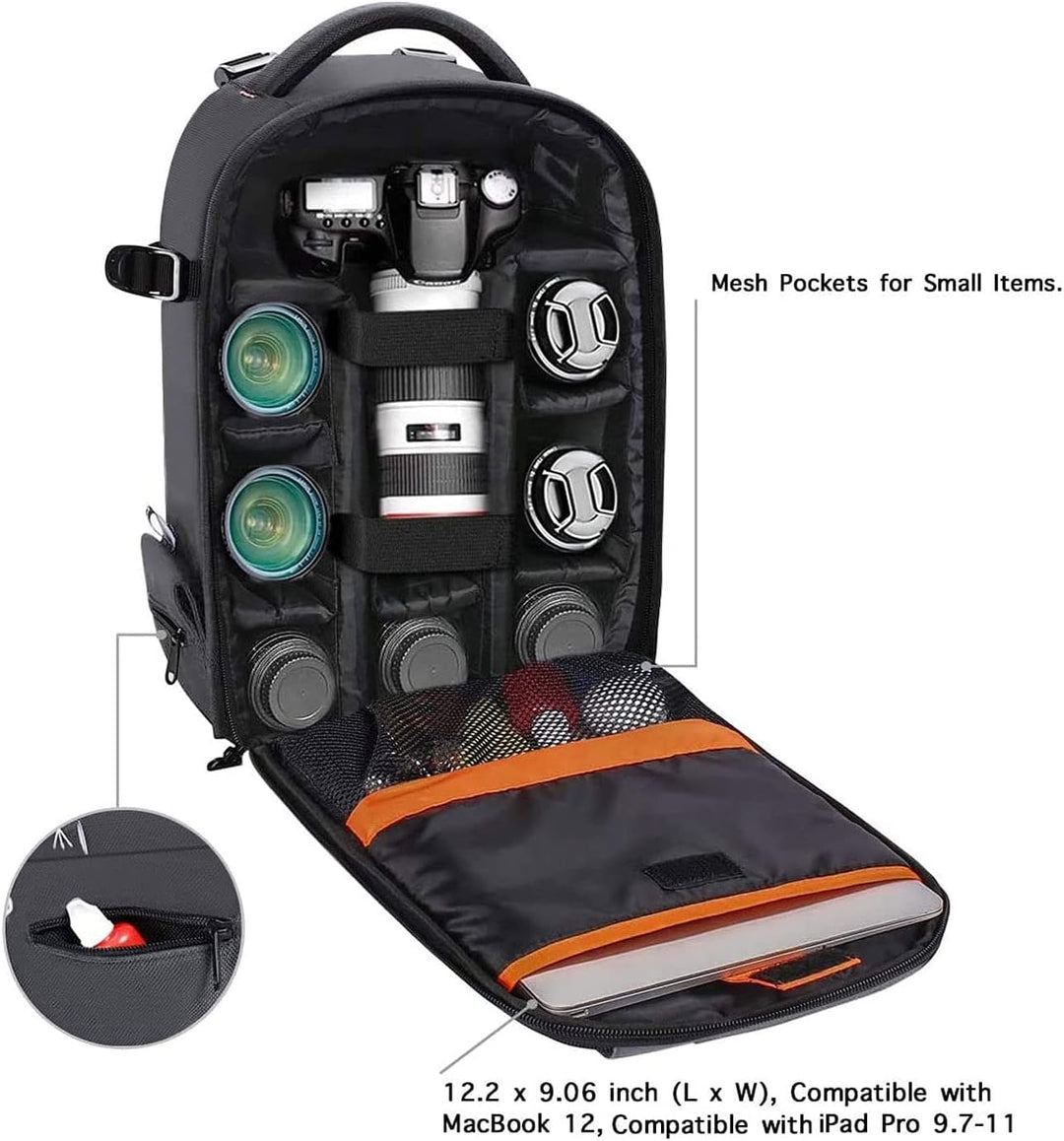 MOSISO Kamerarucksack,DSLR/SLR/Spiegellose Fotografie Kameratasche Puffer Gepolsterte Stossfeste Tas